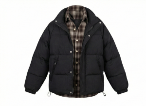 BLACK LAYERED PUFFER JACKET