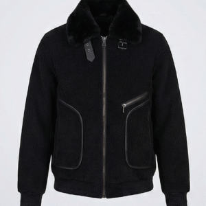 BLACK AVIATOR CORDUROY JACKET
