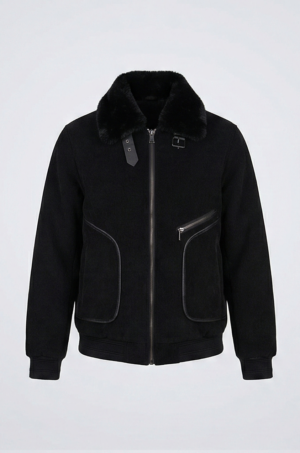 BLACK AVIATOR CORDUROY JACKET