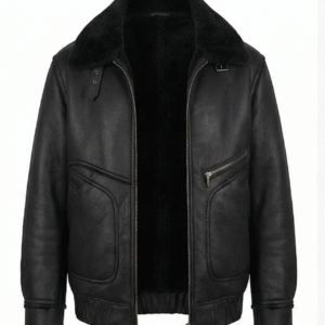 BLACK BOXFIT FUR JACKET