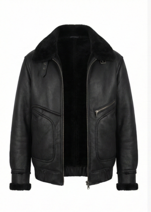 BLACK BOXFIT FUR JACKET